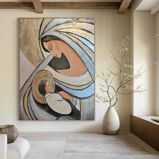 Candlelit Ambiance Hand-Painted Canvas for Intimate Dining Rooms