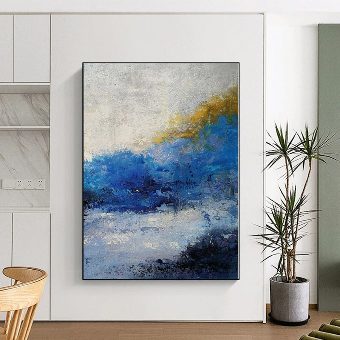 Super-Sized Custom Abstract Painting for Sunroom Skylight Wall