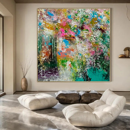 Extra-Vast Hand-Painted Modern Abstract Art for Bedroom Behind Nightstands