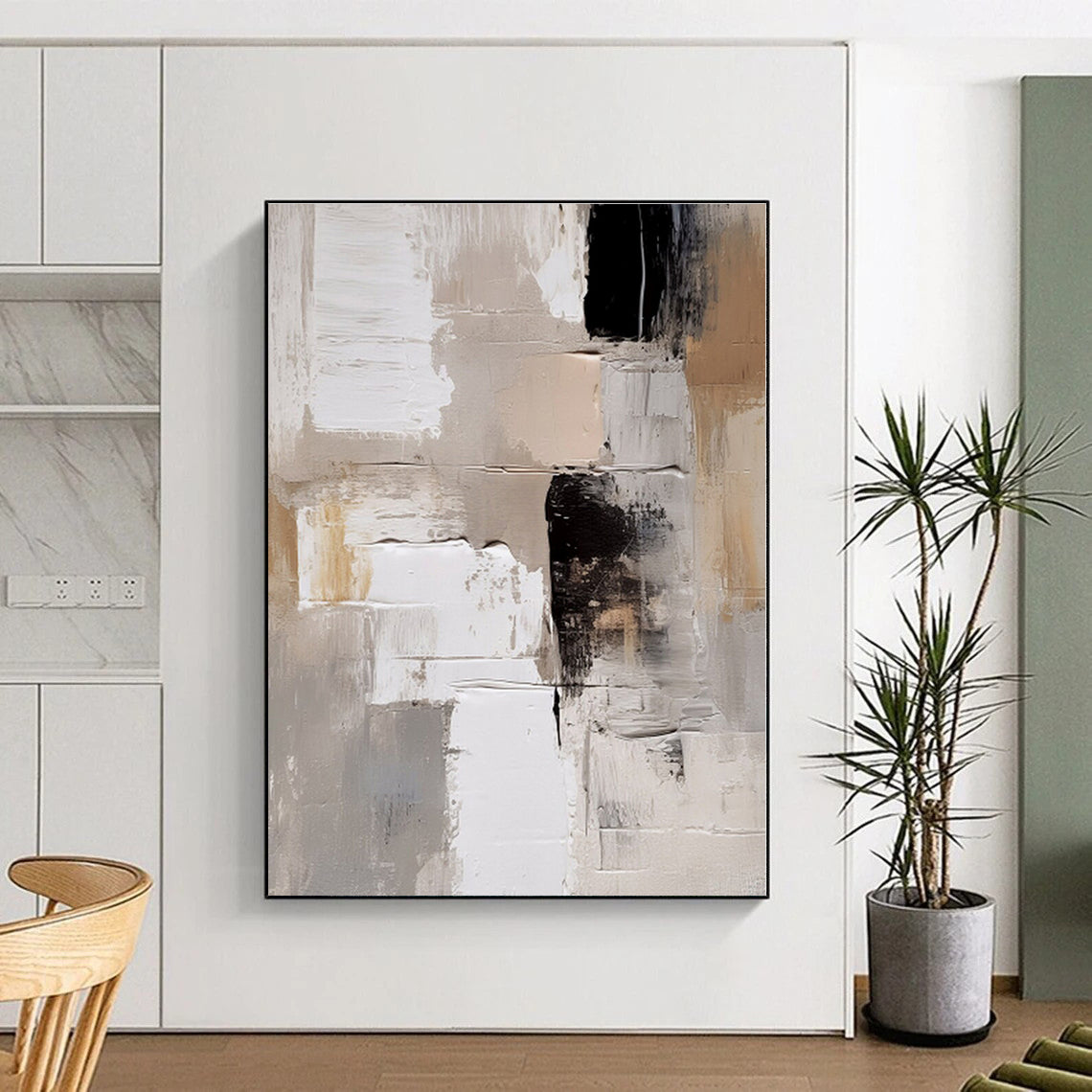 Mammoth Custom Abstract Art for Guest Room Fireplace Feature Wall