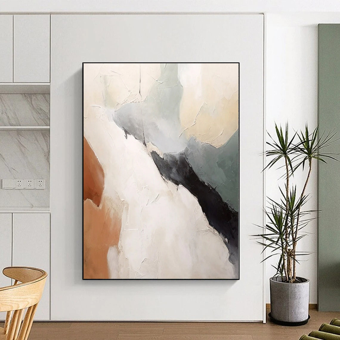 Oversized Custom Abstract Wall Art for Laundry Room Sink and Cabinet Areas