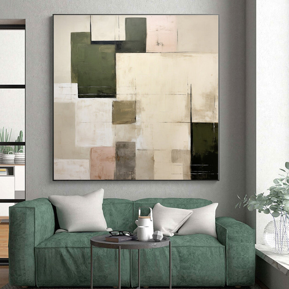 Huge Custom-Made Abstract Canvas for Dining Room Bay Window Backdrop
