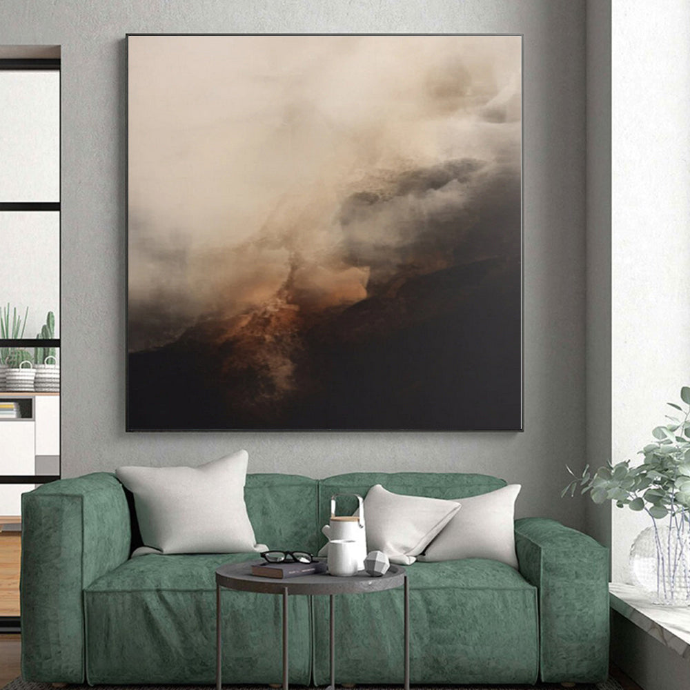 Monumental Hand-Painted Abstract Canvas for Kitchen Heart Wall