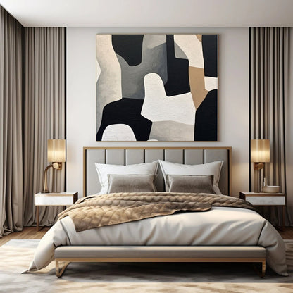 Large Hand-Painted Contemporary Abstract Wall Art for Office Private Offices