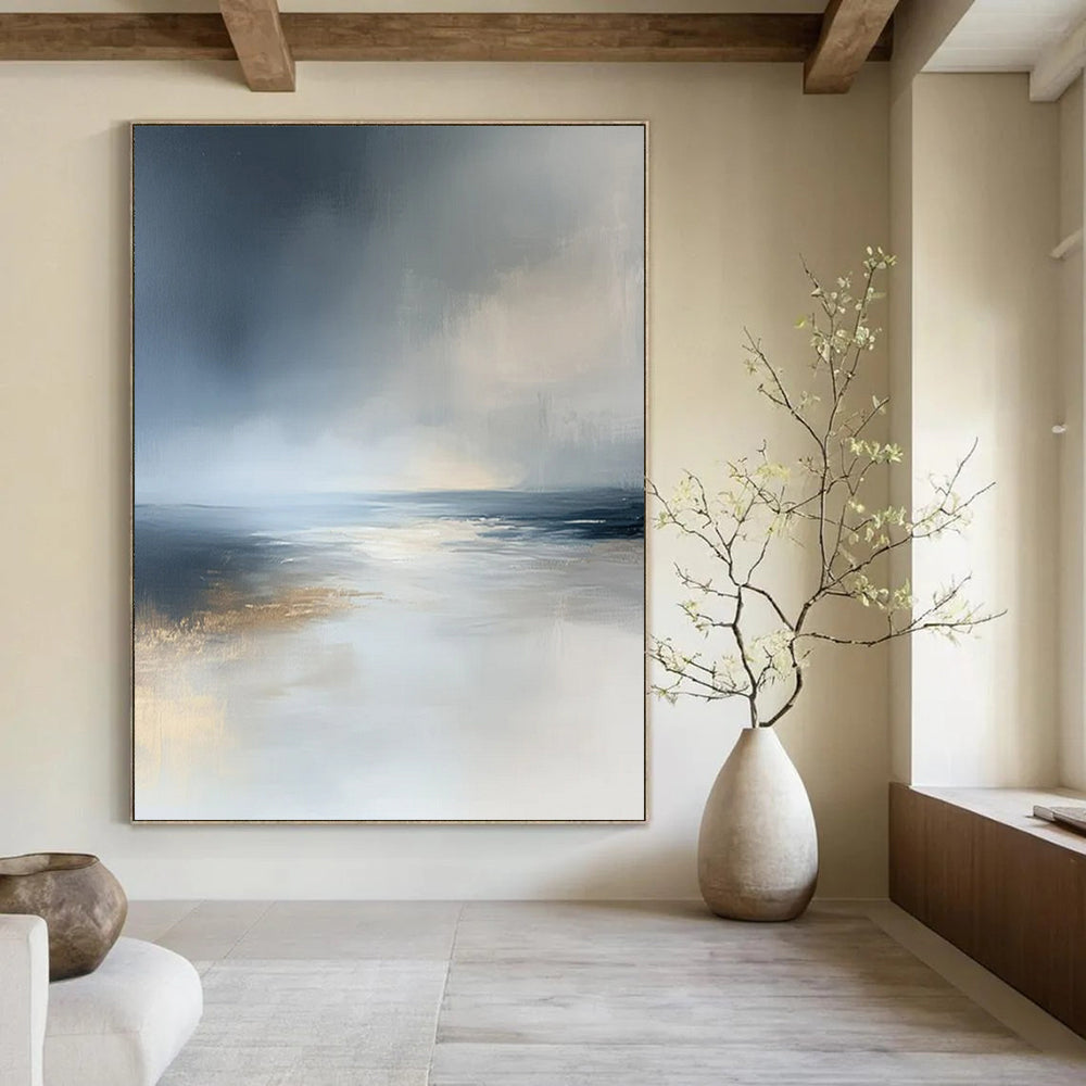 Oversized Hand-Painted Contemporary Abstract Canvas for Event Conference Center Keynote Halls