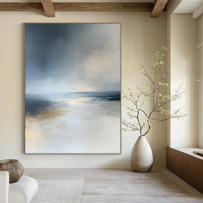 Oversized Hand-Painted Contemporary Abstract Canvas for Event Conference Center Keynote Halls