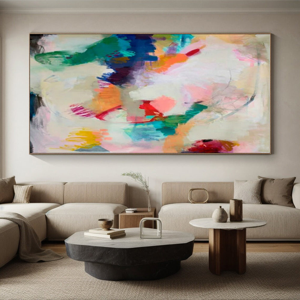 Oversized Custom Hand-Painted Abstract Painting for Mudroom Entry Feature Wall LargeART0597