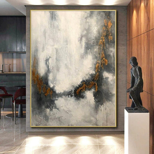 Oversized Custom Abstract Painting for Home Wine Cellar Bottle Storage and Tasting Counter Walls