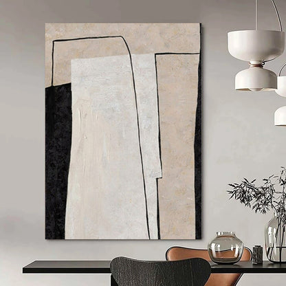 Colossal Hand-Painted Contemporary Abstract Canvas for Living Room Above Bookcases
