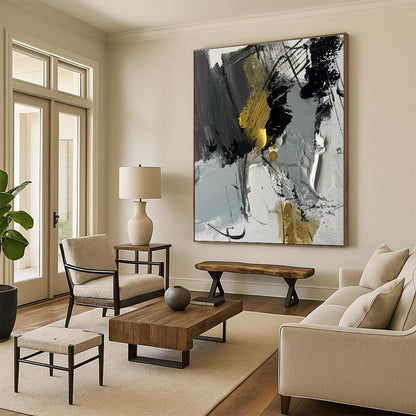 Made-to-Order Large Hand-Painted Abstract Painting for Hallway Passage Wall