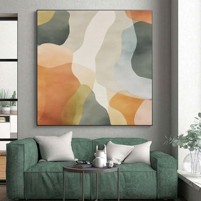 Monumental Modern Abstract Painting for Kitchen Island Backdrop in Contemporary Kitchens