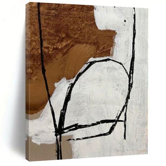 Oversized Hand-Painted Contemporary Abstract Mural for Living Room Open Walls