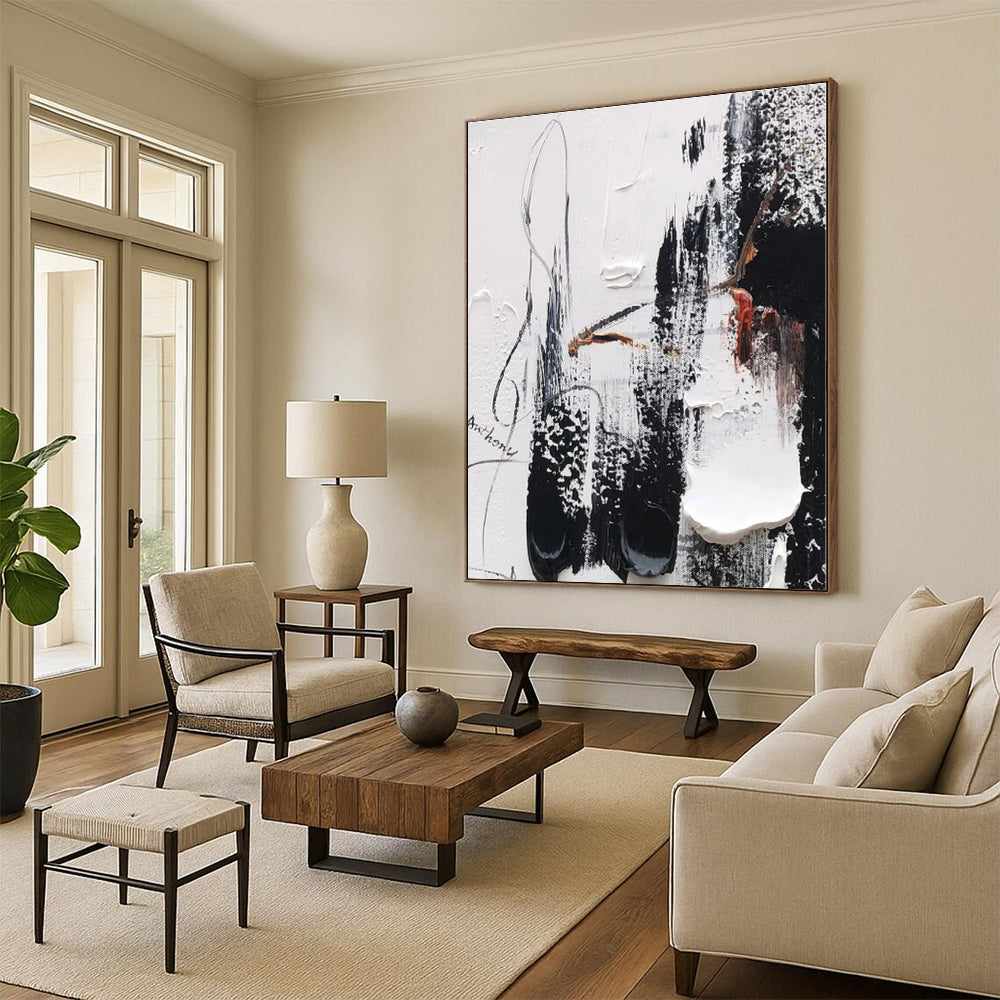 Large-Scale Oversized Hand-Painted Abstract Art for Walk-in Closet Display Wall