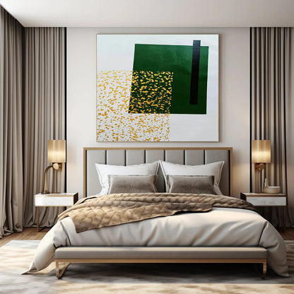 Large-Scale Hand-Painted Abstract Mural for Living Room and Hallway