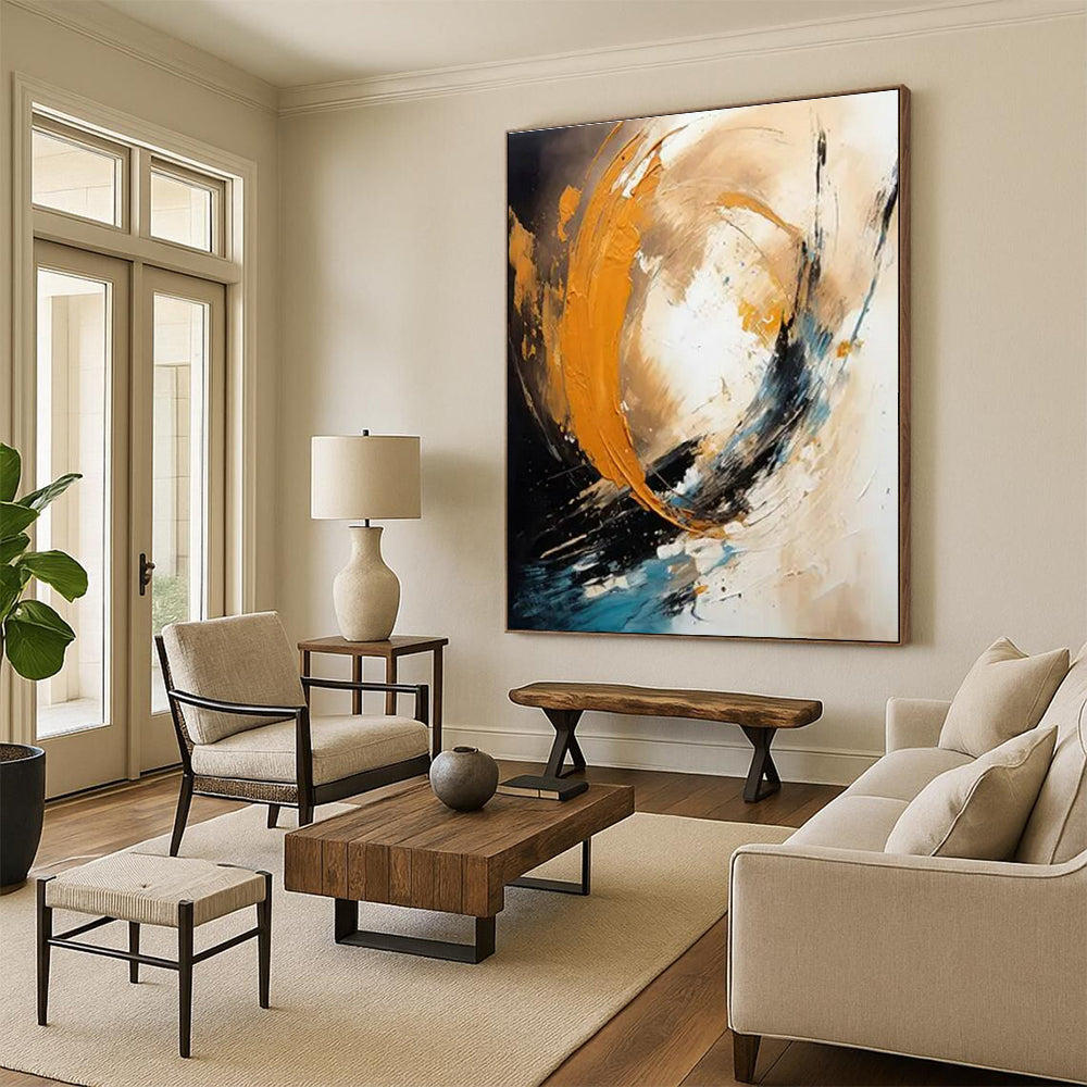 Oversized Contemporary Abstract Canvas for Reading Nook Relaxing Retreat
