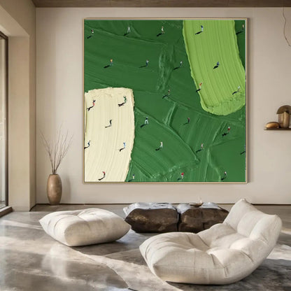 Large-Scale Hand-Painted Abstract Canvas for Dining Room and Hotel Wine Cellars