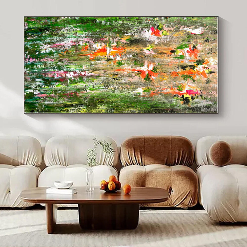 Huge Hand-Painted Contemporary Abstract Canvas for Bedroom Above Headboard Niche