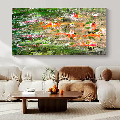 Huge Hand-Painted Contemporary Abstract Canvas for Bedroom Above Headboard Niche