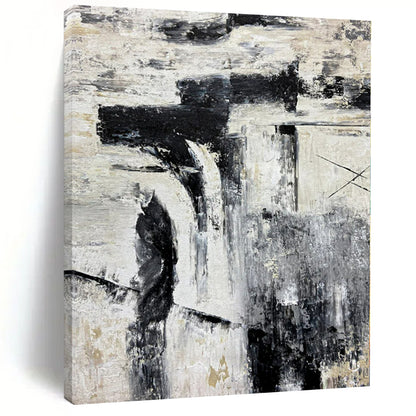 Extra-Huge Hand-Painted Modern Abstract Artwork for Bedroom Above Bed Benches