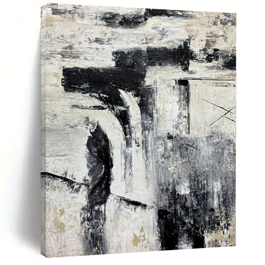 Extra-Huge Hand-Painted Modern Abstract Artwork for Bedroom Above Bed Benches