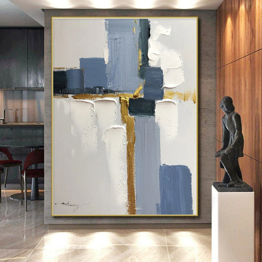 Large-Scale Made-to-Order Hand-Painted Abstract Wall Art for Garage Workshop Feature Wall
