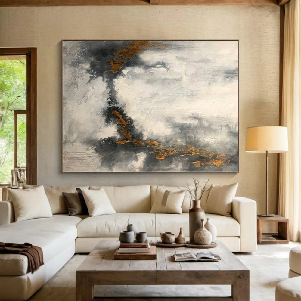 Enormous Custom Abstract Canvas for Pet Nook Feature Wall