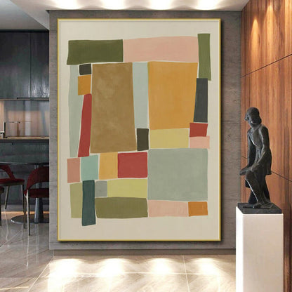 Giant Made-to-Order Abstract Painting for Living Room Bookshelf Feature Walls