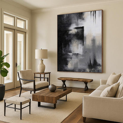 Custom Extra Large Abstract Weave Art - Hand-Painted Acrylic for Textile Design Studios