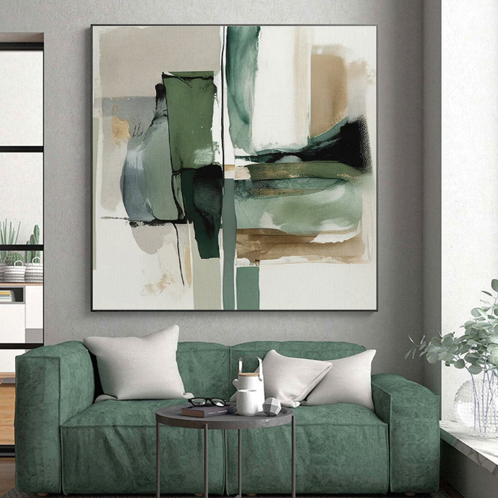 Oversized Modern Abstract Canvas for Hallway Visual Flow in Contemporary Homes