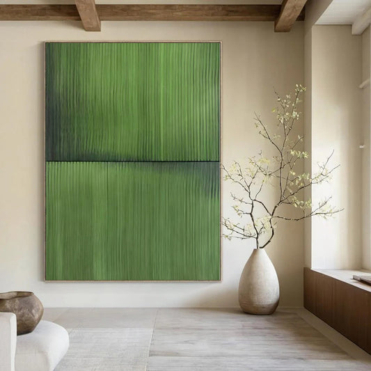 Immense Abstract Canvas for Media Room Recesses - Hand-Painted Resin on Linen