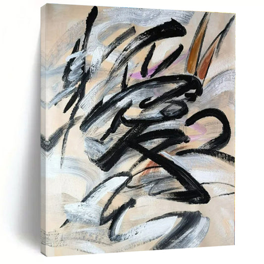 Oversized Custom Hand-Painted Abstract Canvas for Office Legal Departments