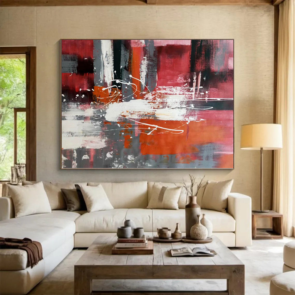 Grand Hand-Painted Abstract Painting for Hallway Storage and Display Nooks