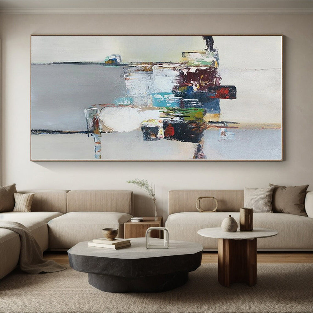 Custom Large Hand-Painted Abstract Canvas for Pet Nook Feature Wall LargeART0588