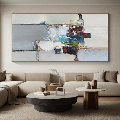 Custom Large Hand-Painted Abstract Canvas for Pet Nook Feature Wall LargeART0588