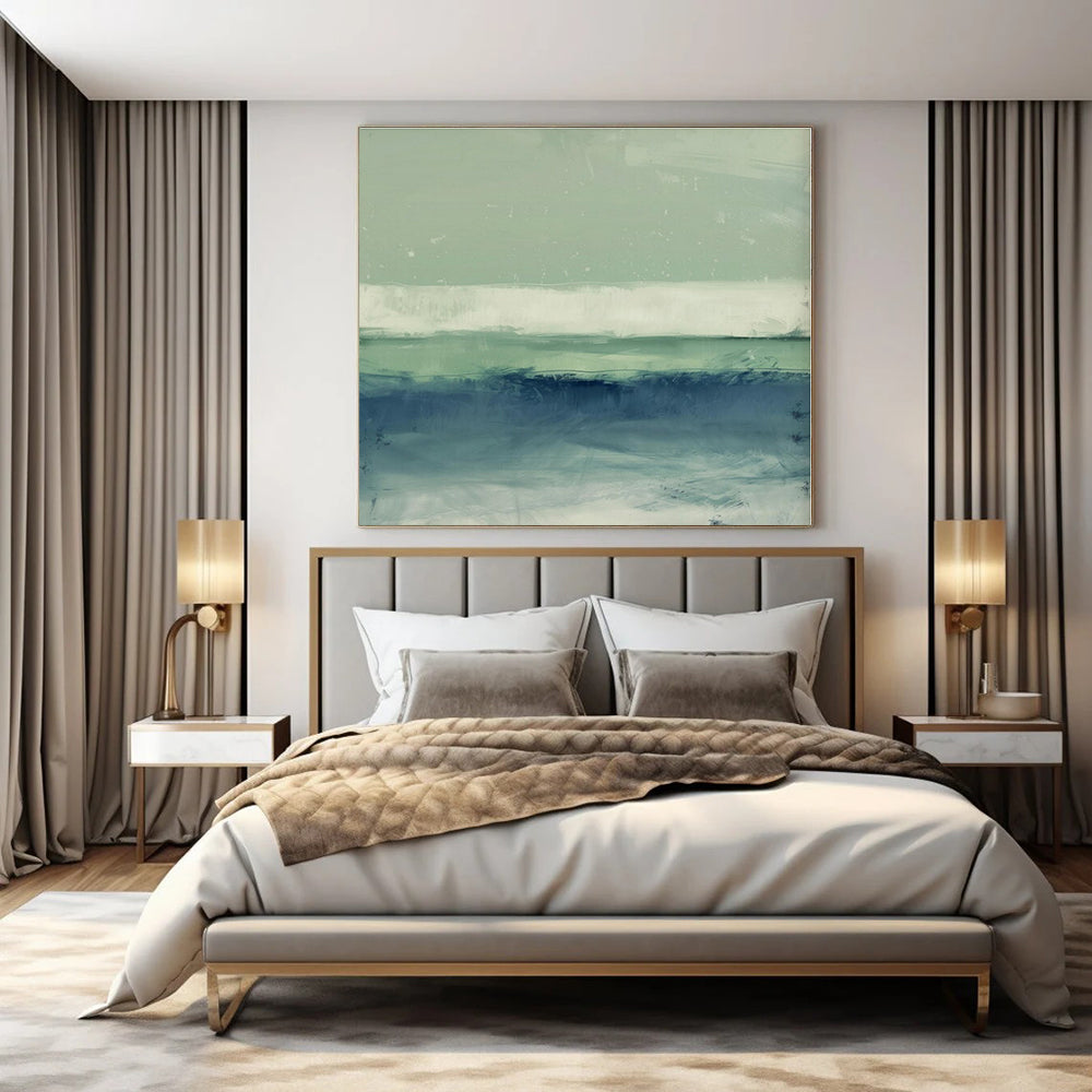 Hand-Painted Bespoke Abstract Art for Bedroom and Hotel Spa Areas