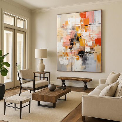Giant Abstract Art for Yurt Meditation Spaces - Made to Order Mixed Media on Linen