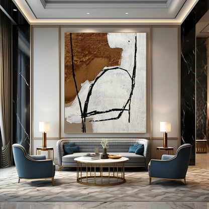 Super-Sized Hand-Painted Modern Abstract Wall Decor for Living Room Picture Windows