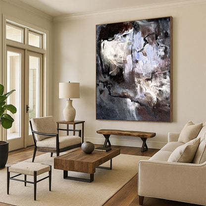 Giant Abstract Steampunk Art - Commissioned Mixed Media for Vintage-Themed Bars
