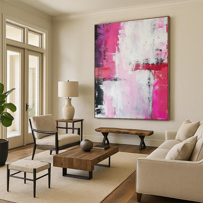 Large-Scale Modern Abstract Wall Art for Family Room Gathering Centerpiece
