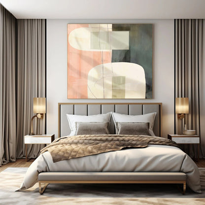 Giant Hand-Painted Contemporary Abstract Art for Family Home Study Nooks