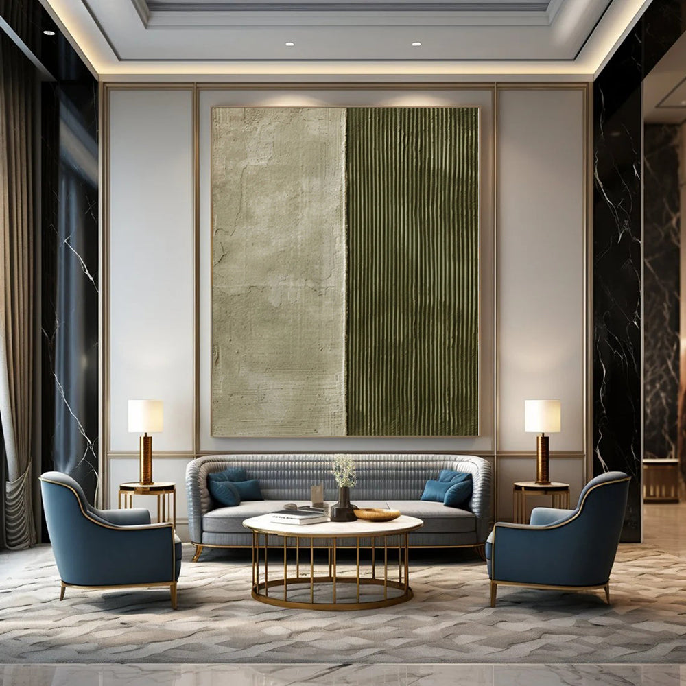 Large Abstract Canvas for Home Theater Recliner Areas - Commissioned Oil on Canvas