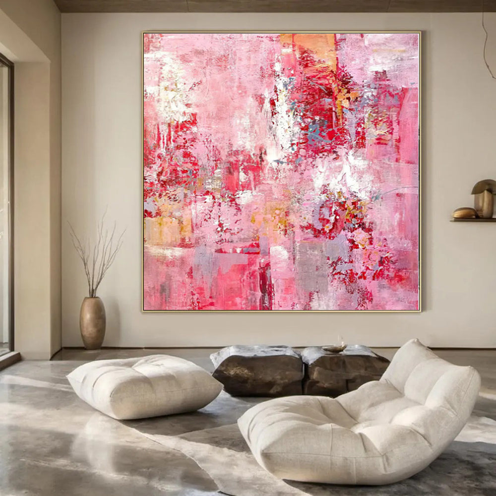 Oversized Abstract Wall Art for Root Cellar Interiors - Commissioned Mixed Media on Linen