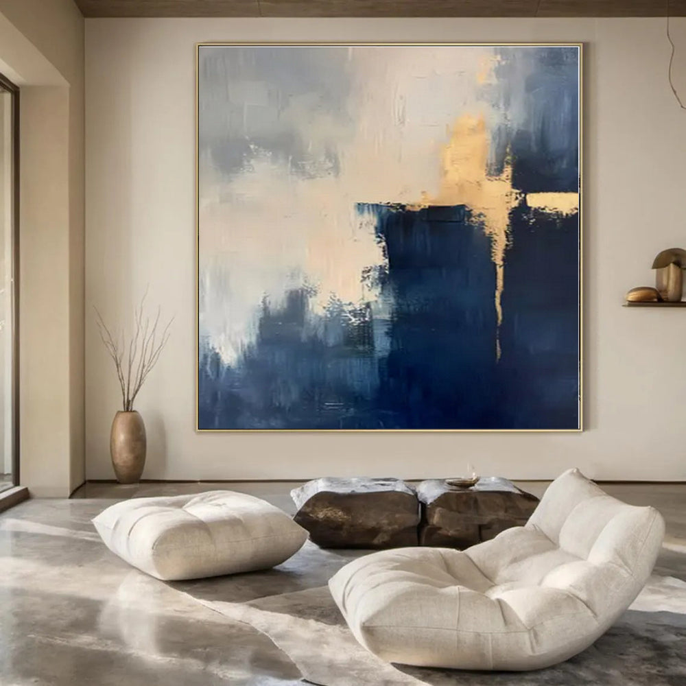 Hand-Painted Bespoke Abstract Canvas for Office Private Offices