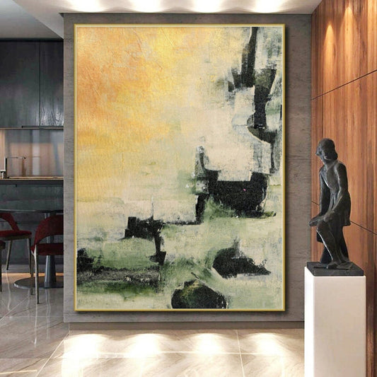 Giant Abstract Nautical Painting - Hand-Painted Acrylic for Beachfront Resort Suites