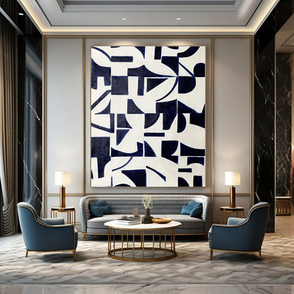 Custom Hand-Painted Abstract Canvas for Bedroom and Office