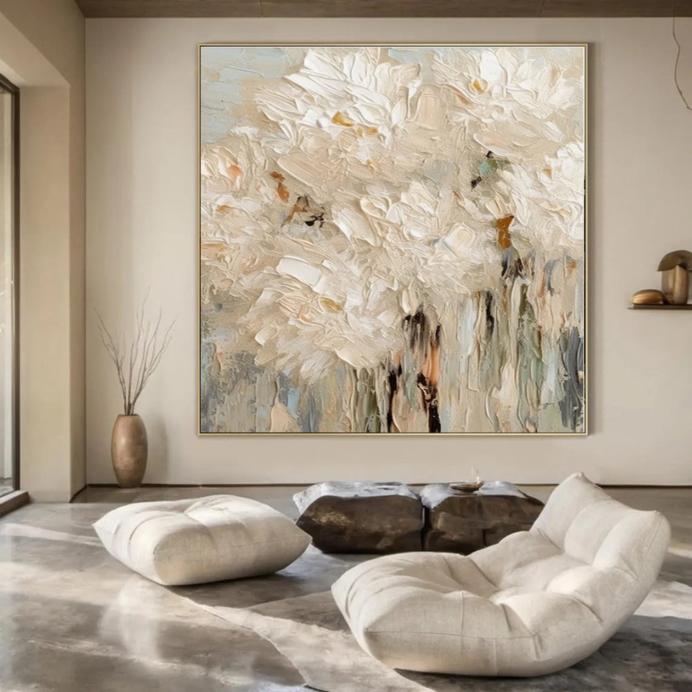 Oversized Custom Hand-Painted Abstract Painting for Office and Bar