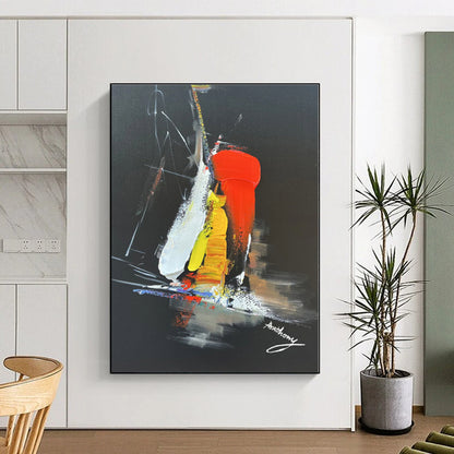 Gigantic Hand-Crafted Abstract Canvas for Dining Room Feast Wall