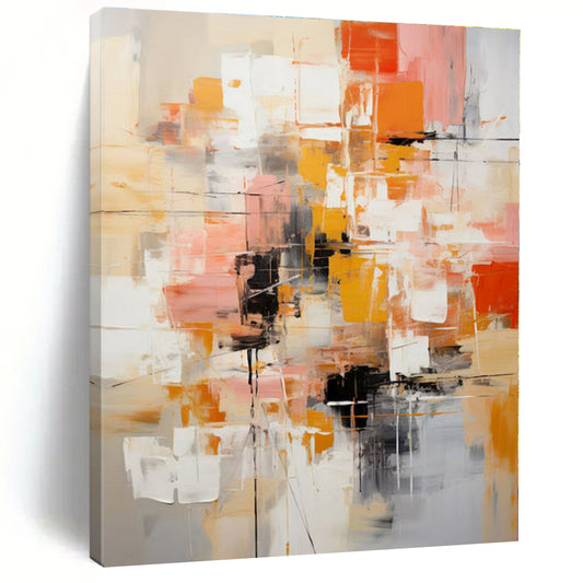 Hand-Painted Bespoke Abstract Canvas for Hallway & Hotel Lobby