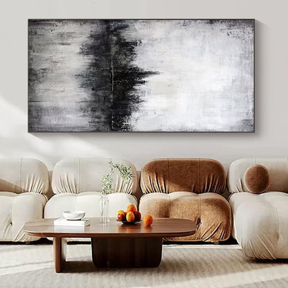 Dynamic Hand-Painted Abstract Art for Living Room Staircase Adjacent Walls