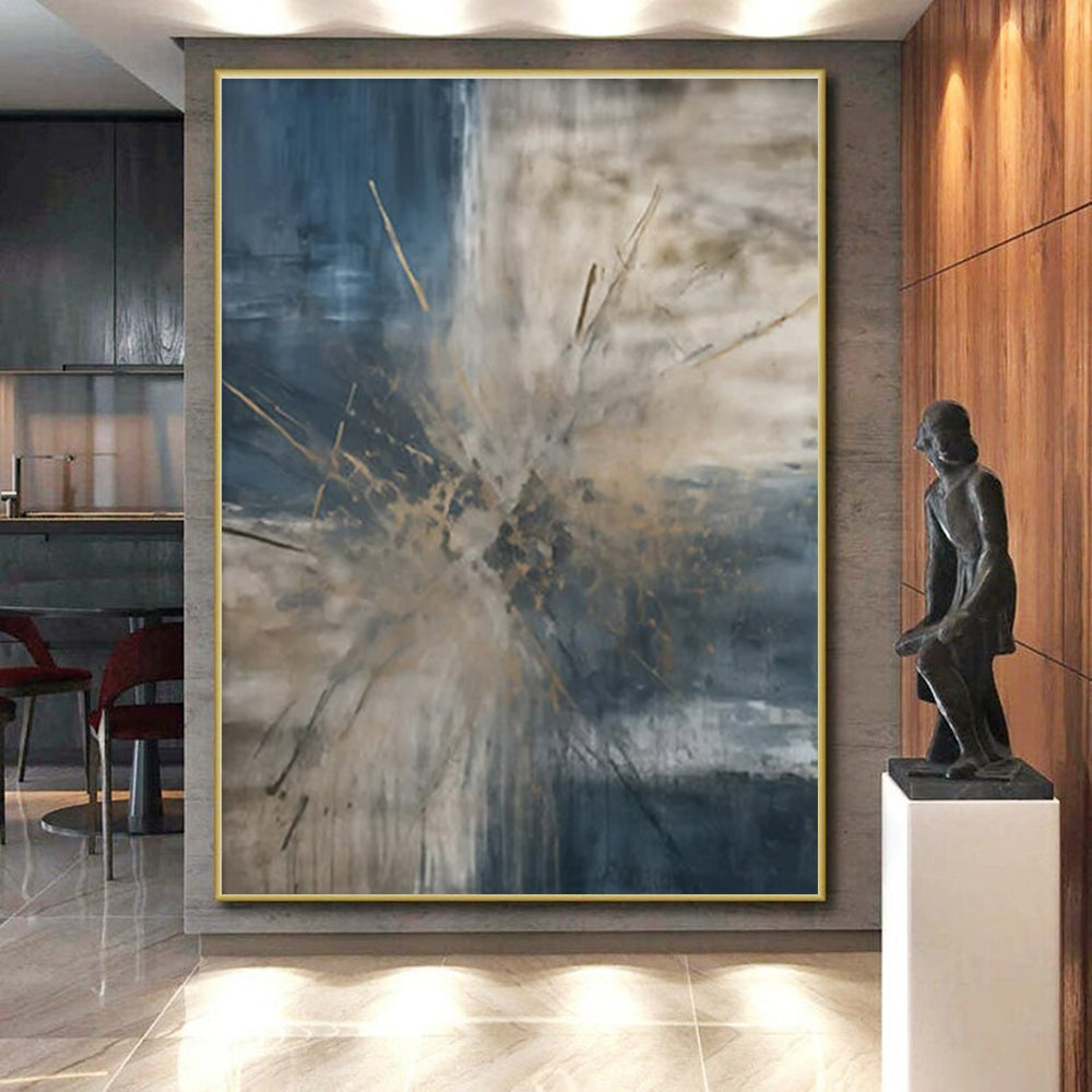 Monumental Contemporary Abstract Canvas for Walk-in Closet Stylish Organization